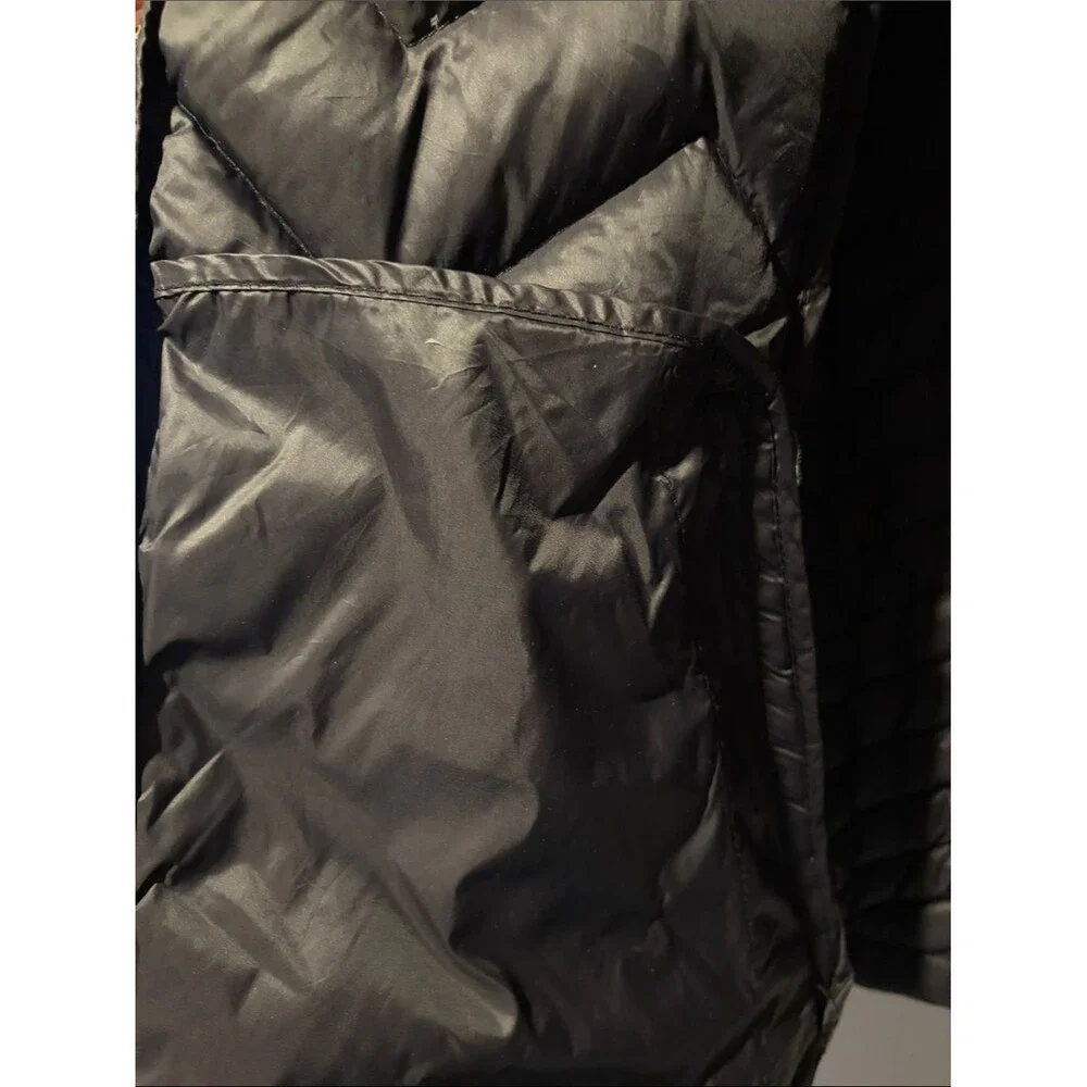 Calvin Klein Black Down Feather Quilted Puffer Vest Full Zip Gold Hardware XL